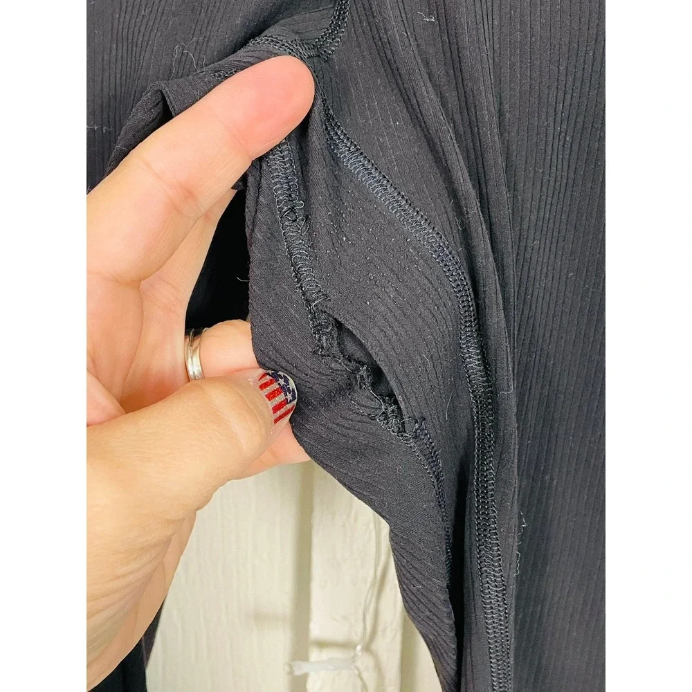 Lululemon Align Ribbed High-Rise Pant 25 Black Yoga Leggings Womens 8 Athleisure